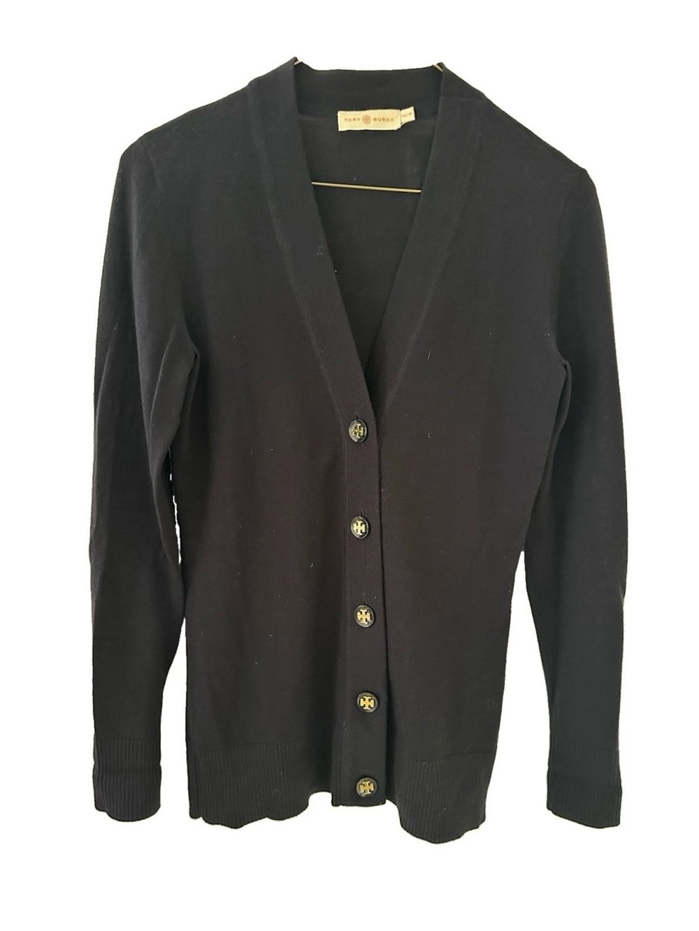 Tory Burch Navy Button-Front V-Neck Cardigan Sweater